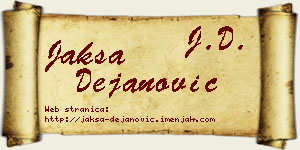 Jakša Dejanović vizit kartica